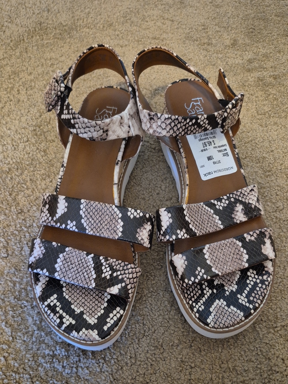 Snake-Print Comfort Sandal in Neutral